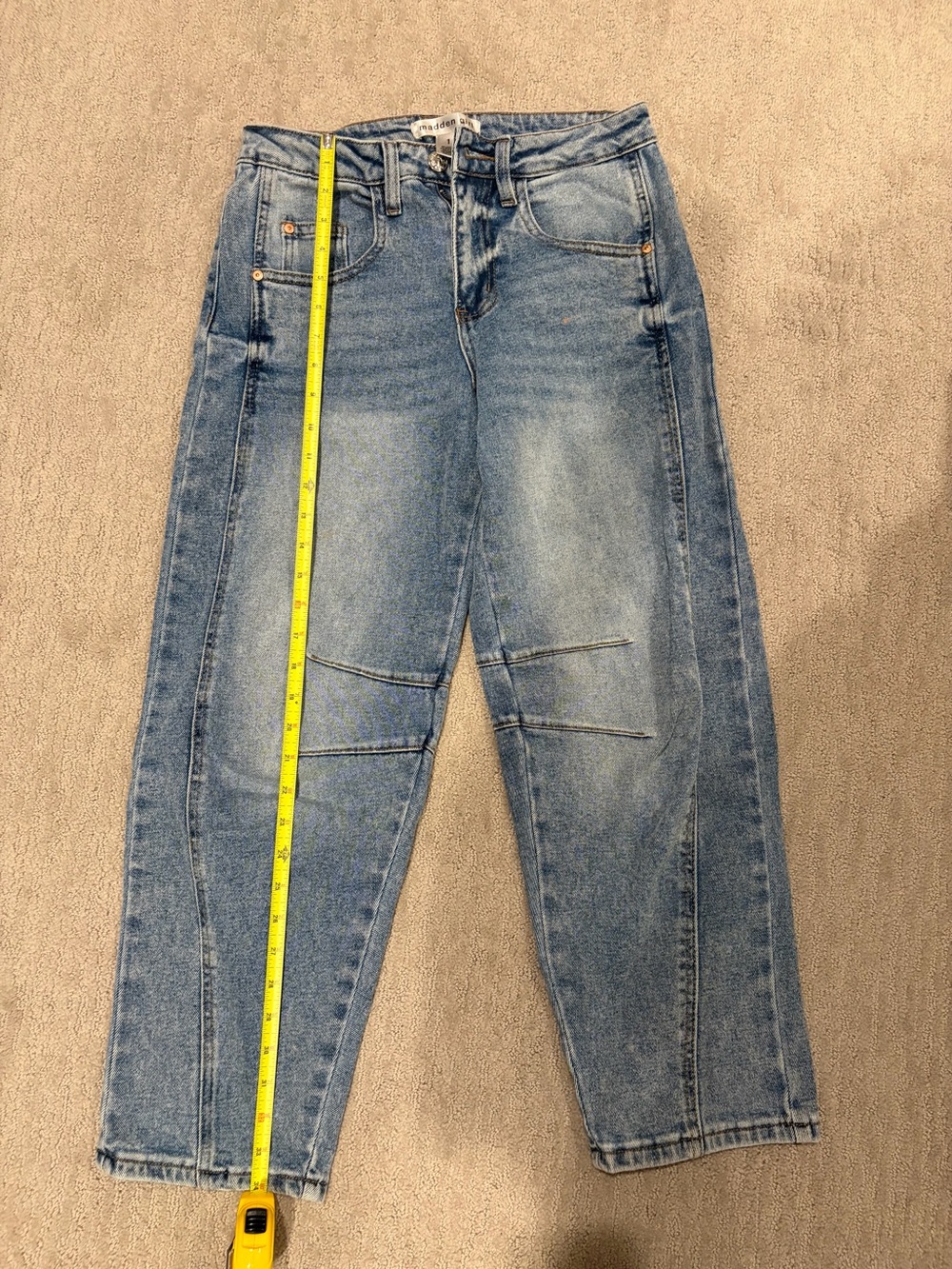Madden Girl High-Rise barrel Fit Blue Women’s Jeans